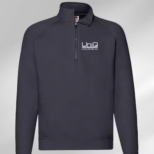 Collegegenser half Zip inkl Logo (foran+bak+arm)